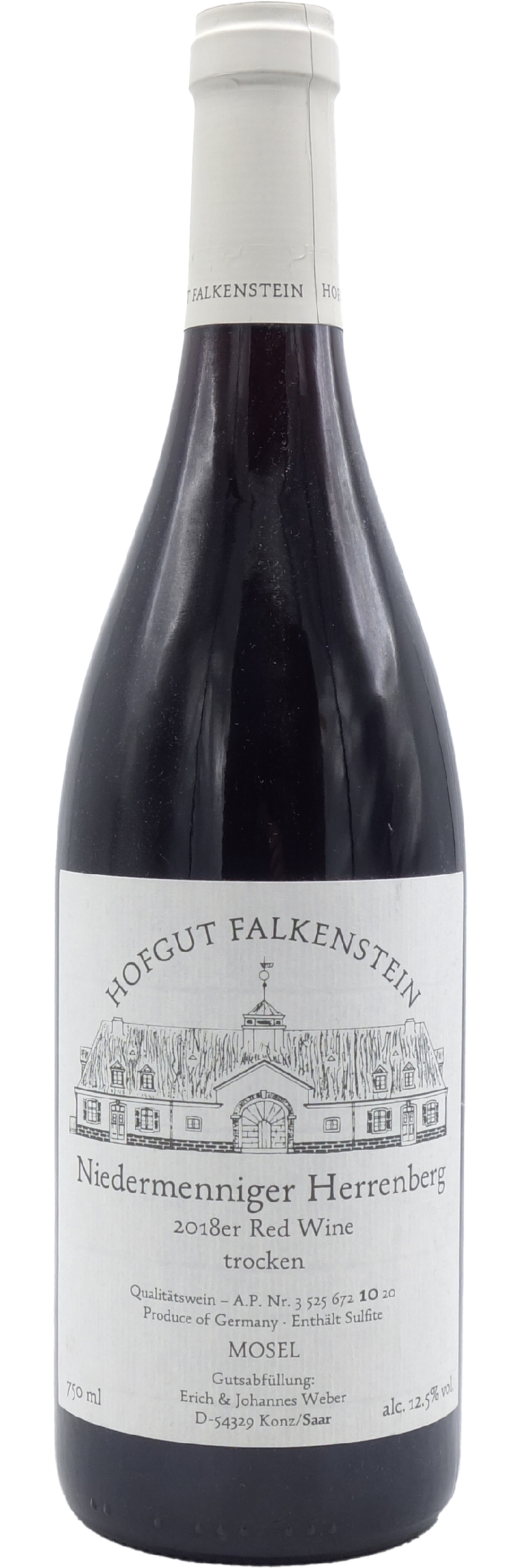 2018 Hofgut Falkenstein Rotwein Trocken Niedermenniger Herrenberg 750ml